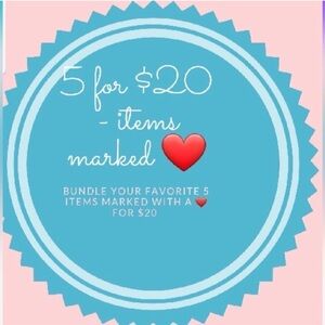 ❤️ 5 FOR $20 for anything with ❤️ emoji!!!!!